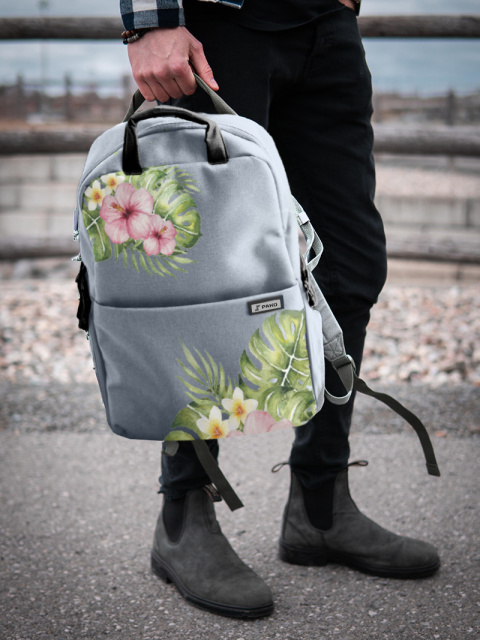 Produkt przykładowy: Plecak Pako, Blooming Hawaii Grey 18L